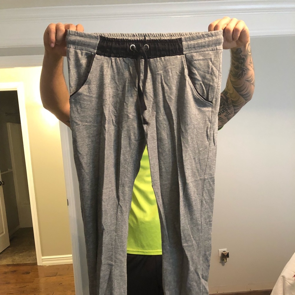 Cute Comfy Grey Sweats with Zippers & Draw String